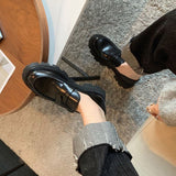 Size 35-40 Flats Shoes For Women Real Leather Casual Loafers High Heels Shoes Woman Fashion Platform Office Lady