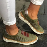 Breathable Hollow Out Flat Loafers Women Casual Round Toe Flats Shoes Comfortable Sneakers Plus Size Chaussure