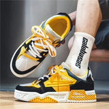 Men Skateboarding Shoes Mesh Comfortable Thick Bottom Platform Shoes Men Casual Vulcanized Shoes Sneakers Student