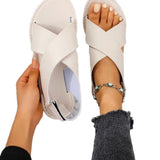 Breakj Summer Large-Size Cross-Soled Sandals Women's Broadband Strips Toe Beach Cool