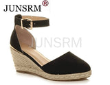 Women Sandals Shoes woman summer Plus Size 35-43 Women Hemp Wedge Buckle Sandal Ladies Weaving Wedges Sandals Sandalias