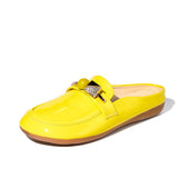 Luxury Slides Women Mules Summer Sandals flat Leather slippers Multicolor designer brand shoes