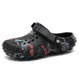 Breakj Men's Shoes 2025 New Men's One-Word Slippers Thick Bottom Wearing One Shoe Two Wear-Resistant Beach Cool Slippers Hole