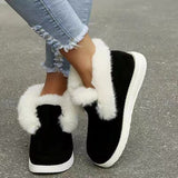 Breakj And Winter 2023 New Pure Color Suede Cotton Shoes Casual Snow Boots Low Top And Velvet Women's Cotton