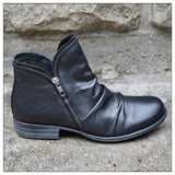 Breakj Women's Boots In Autumn And Winter 2023 Low-Heeling Double-Linked Martin Boots Large-Size Casual Ladies Short