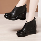Head Slope With Martin Shoes 2023 Autumn And Winter New Muffin Thick-Soled Waterproof Platform Velvet Thicker Large Size Short