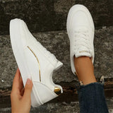 Breakj Shoes 2025 Small White Shoes Women's Sports Flat Bottom Leisure Thick Bottom Height Board