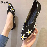 JIU MOUNTAIN 2021 Women's Shoes Autumn Single Shoes Fashion Knitted Pointed Shoes Flat Bottom Comfortable Plus Size