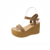 Women Leisure Wedges Heeled Shoes Fashion Summer New Sandals Black Party Platform High Heels Shoe Sandalias Mujer Size