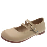 Comfortable Soft Sole Women's Flats 2022 Autumn Buckle Strap Pu Leather Shoes Woman Round Toe Ballet Flat Shoes