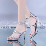High Heel Shoes Elegant Glitter Shinning Star Heart Pattern Women's Heeled Shoes Party Shoes Women’s High Heel