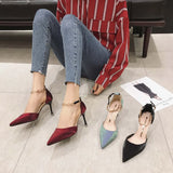 High Heels Women 2023 New Temperament Black Thin Heel Pointed Sexy Shallow Dress Wedding Single