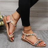 Woman Summer 2023 Fashion Comfortable Weave Slippers Beach Bohemian Slides Ladies Flats Sandals Rome Shoes for