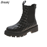 Boots for Woman Slip on Pu Leather Women Ankle Boots Short Plush Solid Elegant Female Shoes 2023 New Comfort