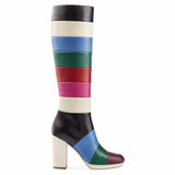 And Winter Boots Big Brand Collision Color Matching Square Root Women's Boots Rainbow Direct Sales Originally Simple