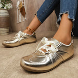 Breakj Patchy Fork Women's Spring And Autumn New Flat-Bottomed Retro Front-Lace