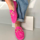 Breakj In The Spring Of 2025 New Casual Flat Bottom 40-43 Large-Size Metal Fastener Round Head Lefu