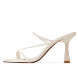Breakj Fine-Heeled Temperament Silver Cool Slippers Fairy Shoes Wear 2025 New Summer Small High Heels