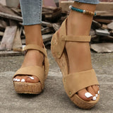 Sole Wedge Heel Sandals for Women Summer 2023 Chunky Platform Sandles Woman Big Size Ankle Strap Gladiator Sandalias