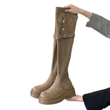 Breakj Version Of The Leisure Thick-Bottomed Long-Sleeve Boots Children's Sleeve Cylindrical Head 2025 Autumn And Winter New Thick Knee-Heeling Knight