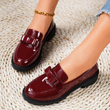 Breakj Spring And Autumn New Bows Shallow Mouth Coarse Leather Shoes Large Size Mary Treasure Shoes Fashion Single