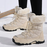 Breakj Warm Snow Boots Women Plus Velvet Thick Northeast Tourist Cotton Boots Outdoor Climbing Boots Ski