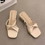 Breakj Women 2025 Summer New French Niche Head Thick One With Sandals Wearing
