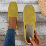 Breakj 2024 New Large-Size Square Head Flat Bottom Flying Single Shoes Women's One-Legged Casual