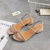 Summer Style Simple Fashion Convenient Sandals 2024 New Style Open Toe Low Heel Thick Heel Chic Fairy