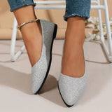 Breakj New Sleek Fashion Light-Mouthed Single Shoes Women's Bean Shoes Large Flat-Bottomed Tip Single