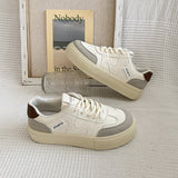 Breakj White Shoes Women 2025 Spring And Autumn New Korean Version Of Thick-Soled Lace Shoes Fashion Color Casual
