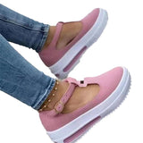 Single Shoes 2023 Spring And Summer New Slope Heel Thick-Soled Sneakers Size 43 Women's