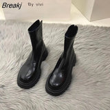 New Platform Shoes Women Boots Round Toe Zipper Spring Autumn Fashion Ankle Female Botines De Mujer Chelsea