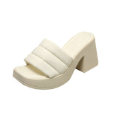 Breakj Cake Thick Bottom Cool Slippers Women Wear 2025 Summer Fashion Niche Women's Shoes Design Feel Beach One-Word Drag