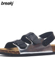 Fashion Double Buckle Cork Sandals 2023 New Women Summer Beach Casual Outside Non-slip Sandalias