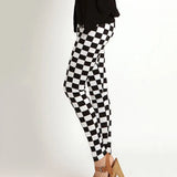 Push Up Leggins Mujer Stripe Printed Leggings Women Dot Mid Waist Polyester Fitness