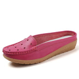 Two Different Women's Shoes Real Leather Moccasins Mother Loafers Soft Leisure Flats Female Ladies Driving Net