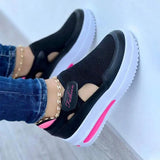 Flats New Thick Soled Comfortable Shoes Women Hollow Out Women's Shoes Retro Sneakers Women Shoe Moccasins Plus Size