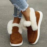 Breakj And Winter New Pure Color Suede Cotton Shoes Casual Snowshoes High Top And Velvet Women's Cotton