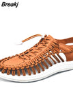 Men Sandal 2023 New Summer Weave Breathable Sandals Fashion Soft Flat Outdoor Beach Vacation Light Casual