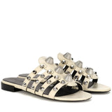 Metal Riveted Decorative Flat Slippers, Large Size Sandals, Sandals, New Summer