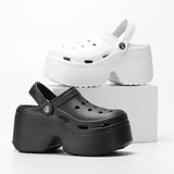 New Chunky Platform Sandals for Women Summer Beach Thick Bottom Slippers Woman Black White Wedge Heel Sandals Garden