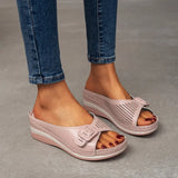 Slippers 2021 Summer Platform Wedge Sandals Women Outdoor Casual Beach Shoes Women Closed Toe Flat Slippers Plus Size