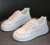 Breakj Breathable Thick-Bottomed Small White Shoes 2025 New Student Leisure Sports Board Shoes Bump Color Tie Women's