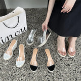 New Summer 2023 Transparent Slope And High Heel Sandals Add