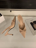 Breakj High-Heeled Shoes Bag Head Sandals Fairy Shoes 2025 New Spring And Summer Temperament Famous Naked Color Pointed Single