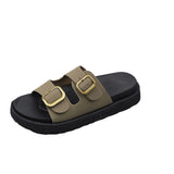 Breakj Summer New One-Legged Retro-Soled Sandals Belt Buckle Fashion Bhikeen