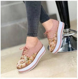 Shoes 2021 Trendy Size 43 Flats Women Casual Platform Shoes Woman Socofy Lace Up Loafers Shoes Zapatillas