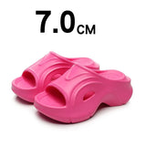 Sole Wedge Slippers for Women Summer 2024 Fashion Chunky Platform Sandals Woman Outdoor Anti Slip Beach Slides Flip