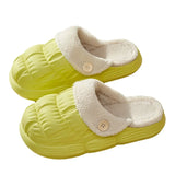 Breakj Fur Couple Cotton Slippers Women Wear Detachable Warm Waterproof And Velvet Indoors